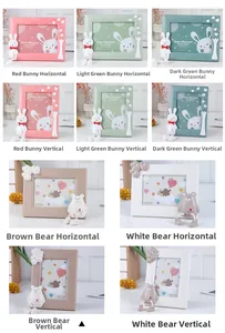 Detail showing 3D cartoon bear and rabbit frames in both vertical and horizontal layouts