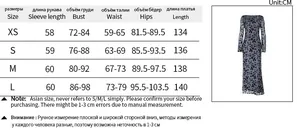 Size guide table for long-sleeve velvet slim dress showing XS-L measurements in centimeters