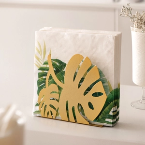 Monstera Leaf Napkin Holder Iron Metal Vertical Tissue Rack Dining Table Desktop Decor Nordic Style Modern