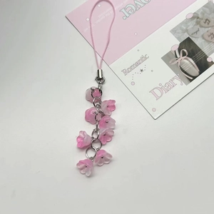 Charmant pendentif muguet en dégradé rose et blanc pour la décoration de sacs