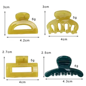Summer jelly hair claw clips in various shapes with detailed size and weight specifications
