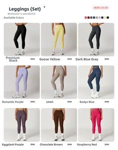 Collezione di leggings yoga a vita alta in nove colori con vestibilità elasticizzata