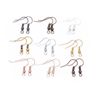 Set of stainless steel earring hooks in nine metallic finishes for DIY jewelry making