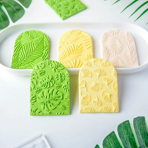 Leaf texture fondant cookie stamps and arch shaped cake embossing tools for baking decor