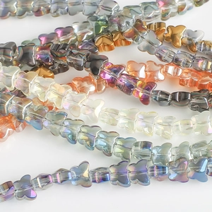 8mm butterfly glass crystal pendants with colorful AB coating for DIY jewelry making