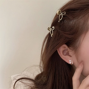 Mini Mollette Per Capelli Con Fiocco In Lega Elegante Oro Argento Clip Laterali Per Donne Ragazze Stile Principessa Dolce Accessori Per Capelli