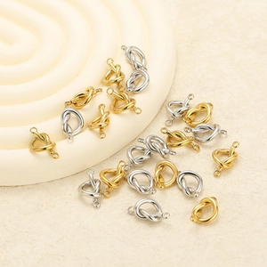 Stainless Steel Heart Knot Jewelry Connectors Double Hole DIY Necklace Earring Metal Charms Fashion
