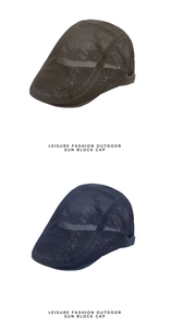Detail of breathable hollow mesh fabric and adjustable metal buckle on ivy caps