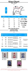 Size chart for winter pet sweater showing back length, neck, and chest measurements