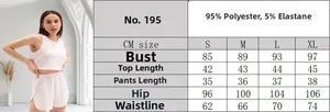 Guide des tailles pour ensemble homewear femme incluant buste, taille et hanches en cm