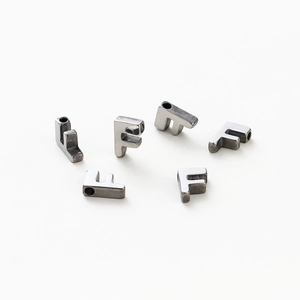 Detail of vacuum gold-plated letter F charms with 1.8mm hole for DIY jewelry making