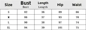 Size chart for sequin tassel top and wide leg pants set with bust and waist measurements