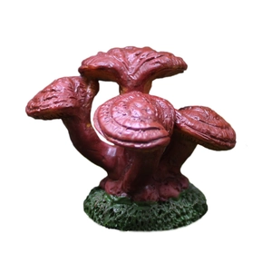 Miniature réaliste de champignon lingzhi en résine brun-rouge pour micro-paysage et bonsai