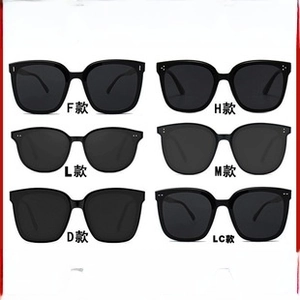 Collection of six different oversized black square sunglasses with metallic stud details
