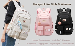 Detail of waterproof backpack showing laptop compartment and anti-theft design features