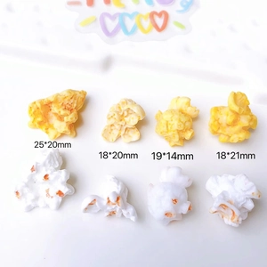DIY popcorn resin accessories for hair clips and necklaces in various sizes and colors