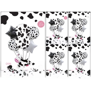 Cow themed 40 inch number balloon set with star and cow shape foil balloons for birthday decor