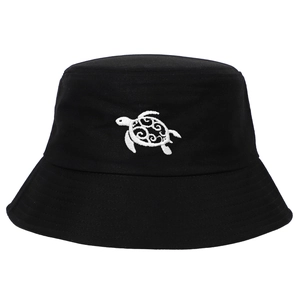 Chapeau Bob En Coton Avec Broderie De Tortue Protection Solaire Respirant Extérieur Plage Voyage Été Hip Hop Unisexe