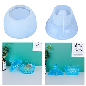 Snowflake Storage Box Silicone Mold DIY Epoxy Resin Organizer Jar Casting Tool With Lid Geometric Relief