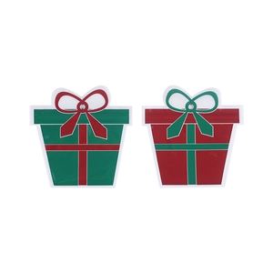 Sacchetti regalo di Natale con motivi di Babbo Natale e albero in rosso e verde