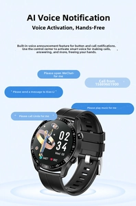 Schwarze runde Smartwatch mit Silikonarmband, Bluetooth-Anruf und Fitness-Tracking.