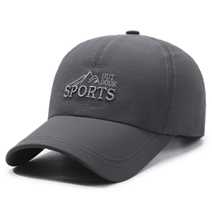 Atmungsaktive dunkelgraue Schnelltrockner-Baseballkappe mit Outdoor-Sport-Stickerei