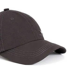 Deep brown cotton baseball cap with a wide foldable brim for outdoor sun protection
