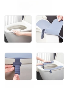 Step-by-step installation guide for waterproof light blue silicone toilet seat cover