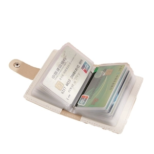 Cute cat minimalist card holder with accordion slots and snap button closure