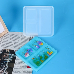 Square multi-grid silicone resin mold for DIY gradient jewelry and craft pendants