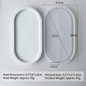 Detail view of oval silicone molds for resin casting showing two different textures