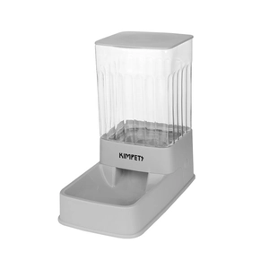 Distributeur d'eau Kimpets pour animaux avec réservoir transparent et base grise moderne