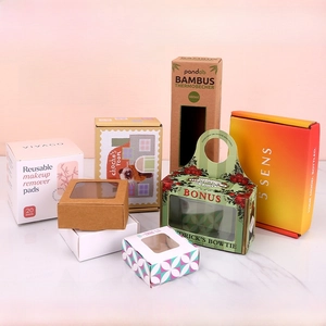 Custom assortment of cardboard packaging boxes for cosmetics, skincare and perfume products