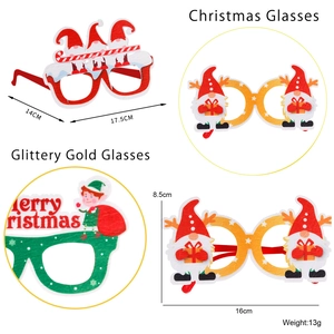 Christmas party glasses with Santa Claus design and festive glitter finish for holiday fun