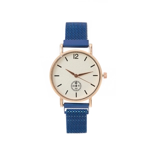 Women Quartz Watch Minimalist Stainless Steel Milanese Mesh Band Round Dial Small Second Sub-dial Fashion Elegant