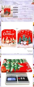 Detailed size specifications and weight measurement of the Santa chair cover