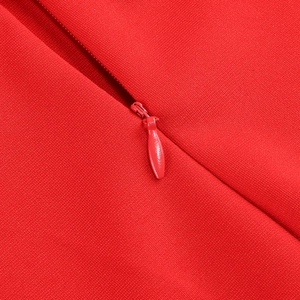 Macro detail of high-quality red fabric texture with seamless invisible zipper