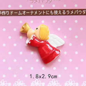 Christmas angel resin ornament charm for DIY hair clips and phone cases 1.8x2.9cm