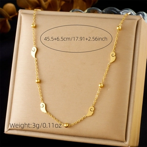 Detail showing gold heart pendant necklace dimensions 45.5+6.5cm and weight 3g