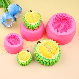3D realistic durian silicone mold for candles and resin crafts with finished fruit models