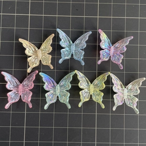 Set of 7 colorful translucent resin butterfly charms for DIY jewelry and hair accessories