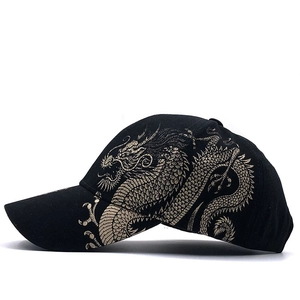 Cappello Da Baseball In Cotone Ricamo Drago D'Oro Stile Cinese Regolabile Protezione Solare Sport All'Aperto Per Uomo Donna