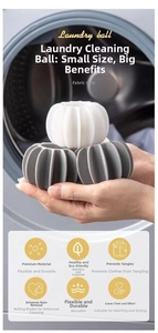 Detail of pumpkin-shaped laundry balls with anti-winding ridges for washing machines