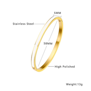 5mm high polished titanium steel bangle in gold and white with 58mm inner diameter