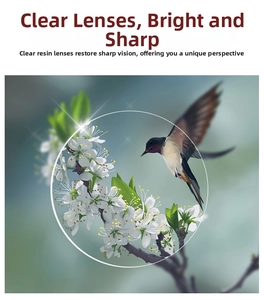 Dettaglio macro di lenti in resina HD che mostrano fiori e colibrì con alta nitidezza