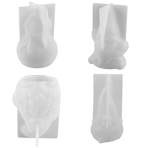 Christmas snowman and gnome silicone molds for DIY scented candles and plaster crafts