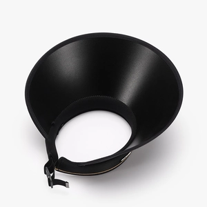 Black UV protection sun visor with large brim for outdoor cycling and sunshade use