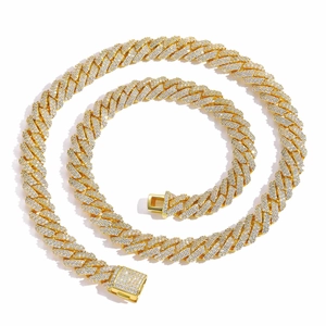 Iced out 10mm gold cuban link chain for men with cubic zirconia stones