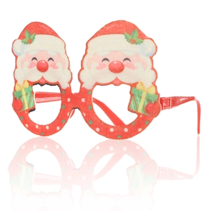 Vue détaillée d'une monture de lunettes de Père Noël en feutre pour fête de Noël