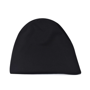 Classic black ribbed knit beanie for men and women, minimalist winter slouchy skull cap